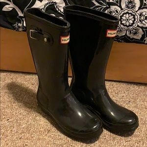 Hunter Original Kid’s Gloss Rain Boots (Black)